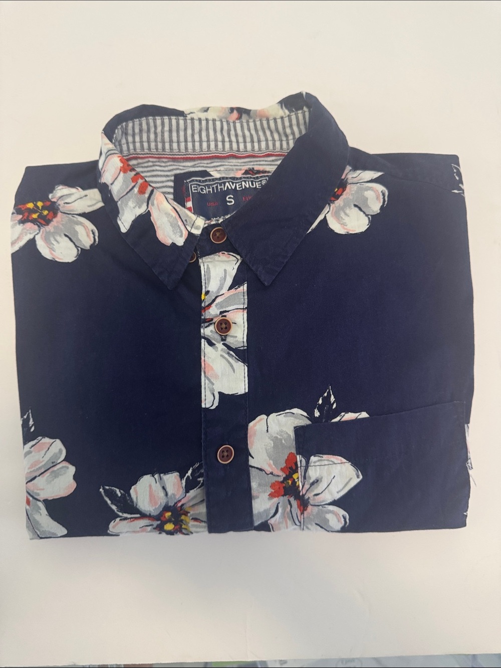 Eighth Avenue Navy Floral Button-Down Shirt - Men's